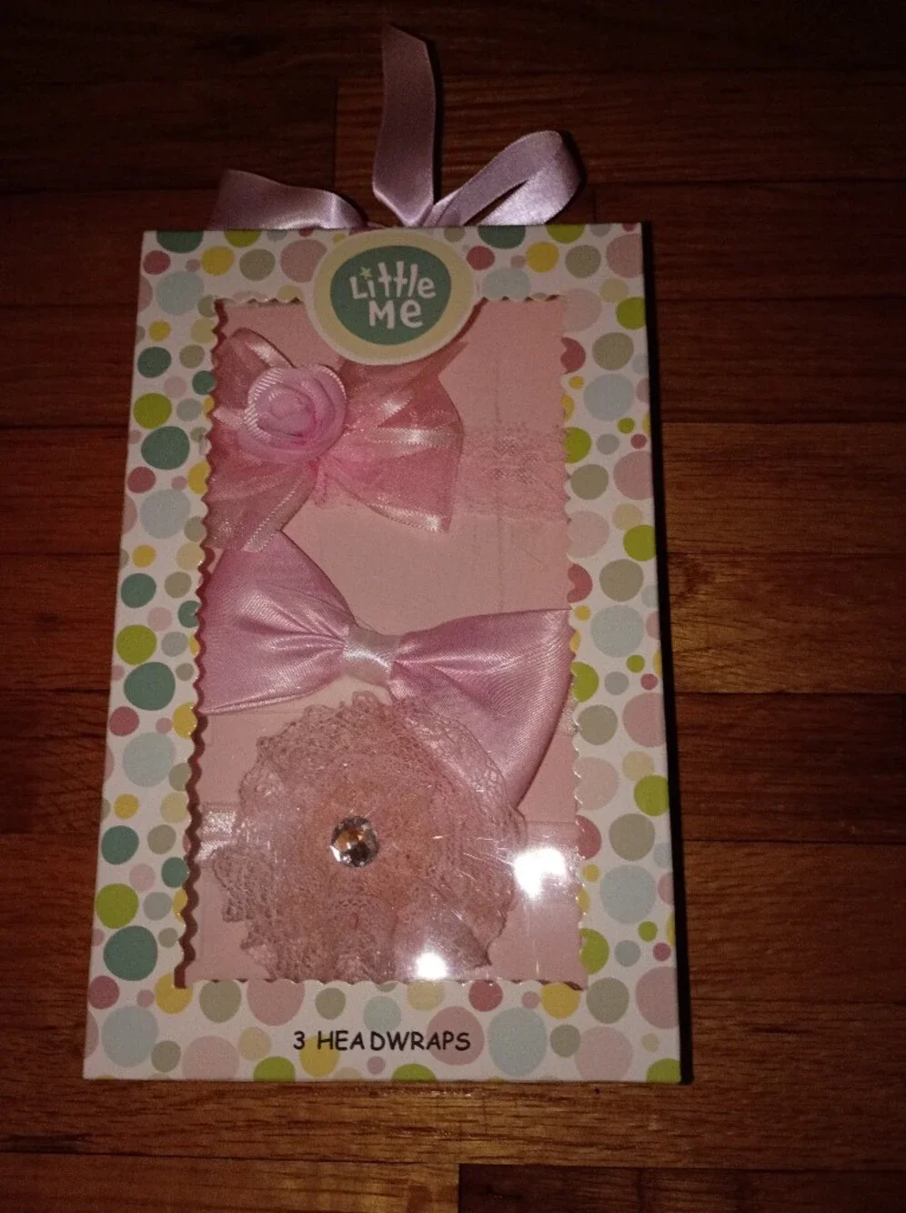 Little Me Pink Girls Hair Bow and Flower Headband Set